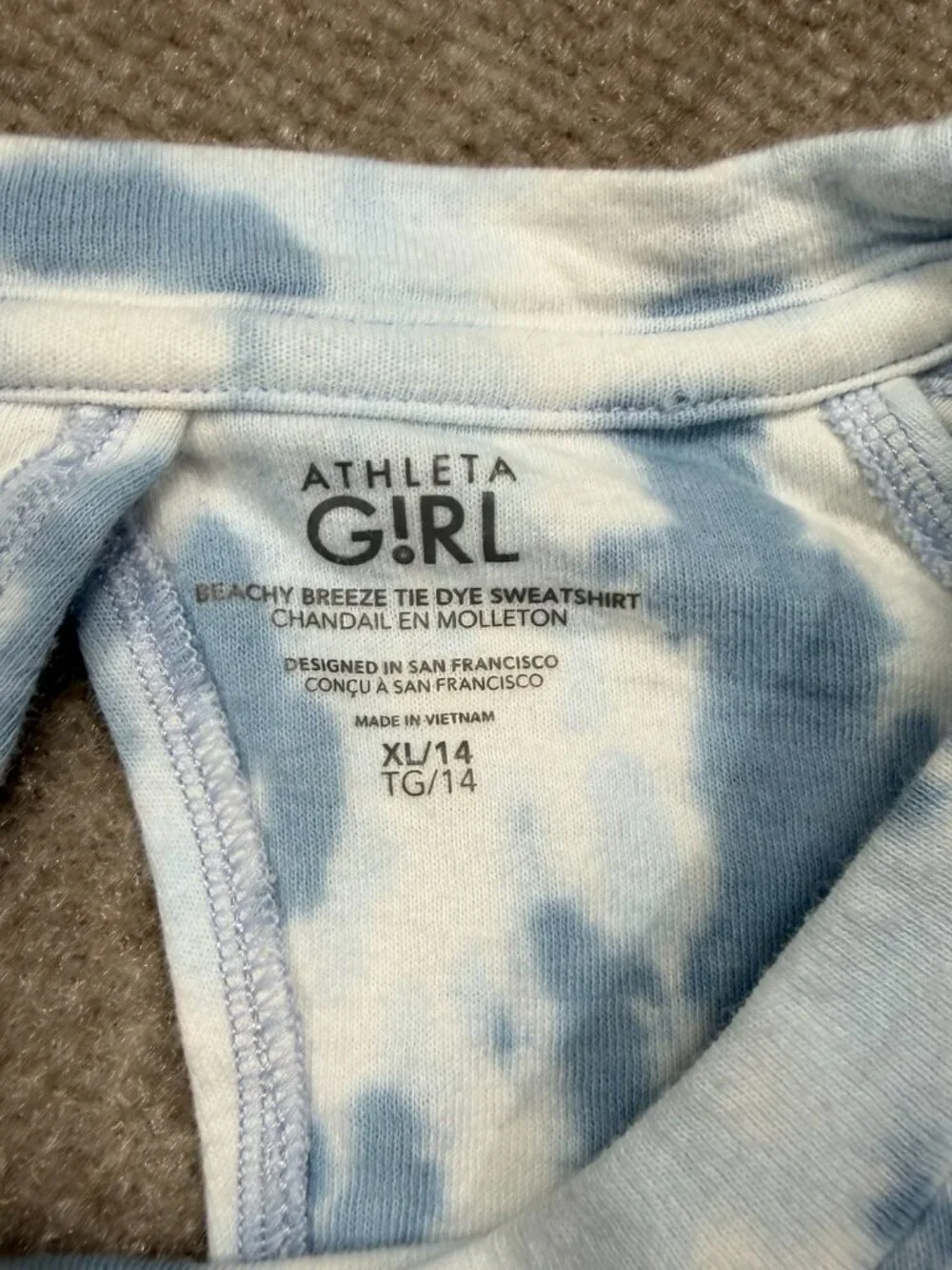 Athleta Girl Beachy Breeze Tie Dye Cutout Sweatshirt Beach Coverup - XL 14/16